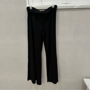 Silk Assets Black Knit Wide Leg Palazzo Pull On Pants Size Medium